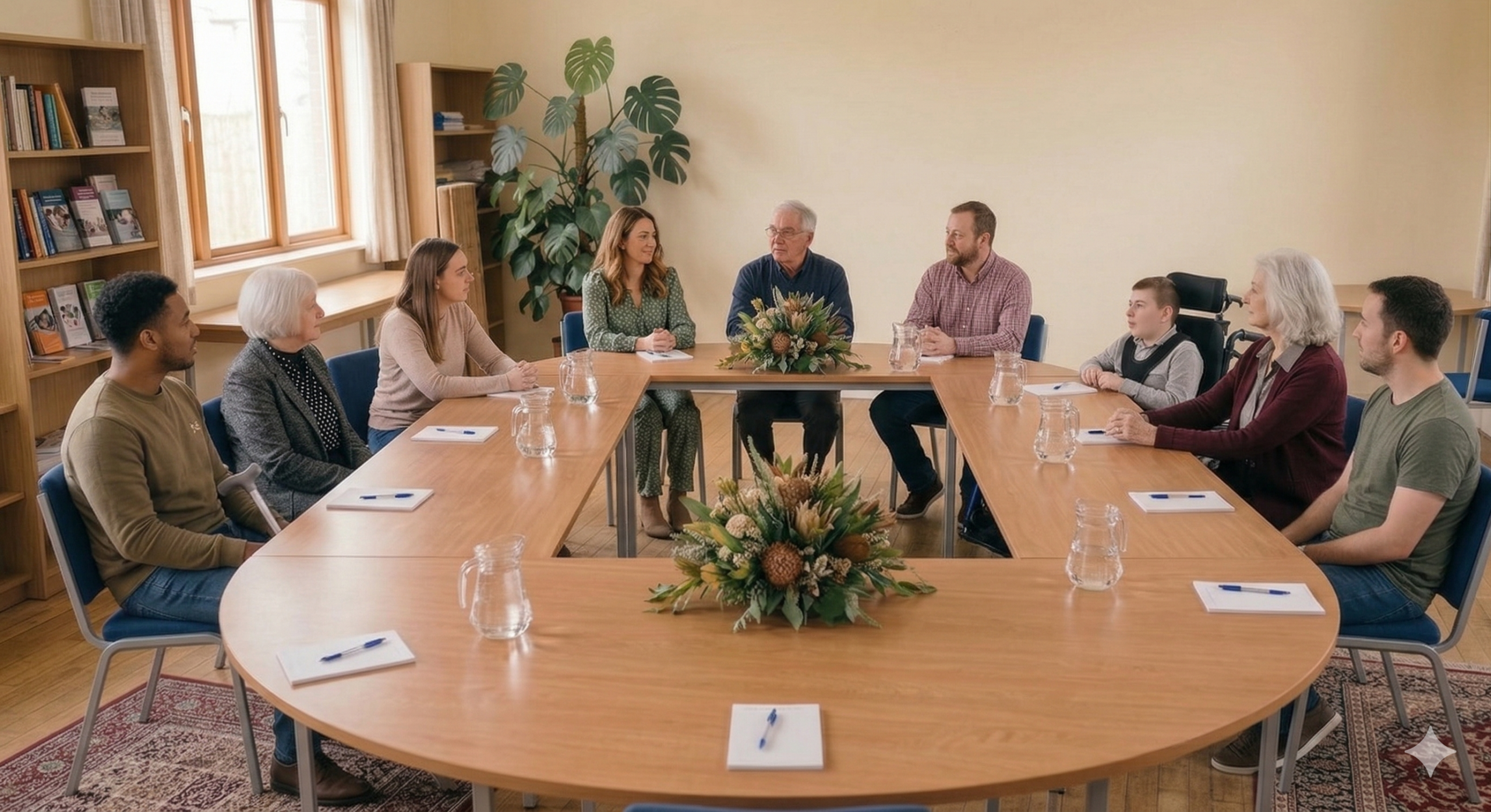 Kursgruppe am Tisch